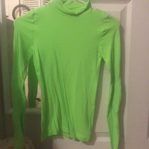 NEON GREEN turtleneck ONE SIZE - Picture 2 of 2